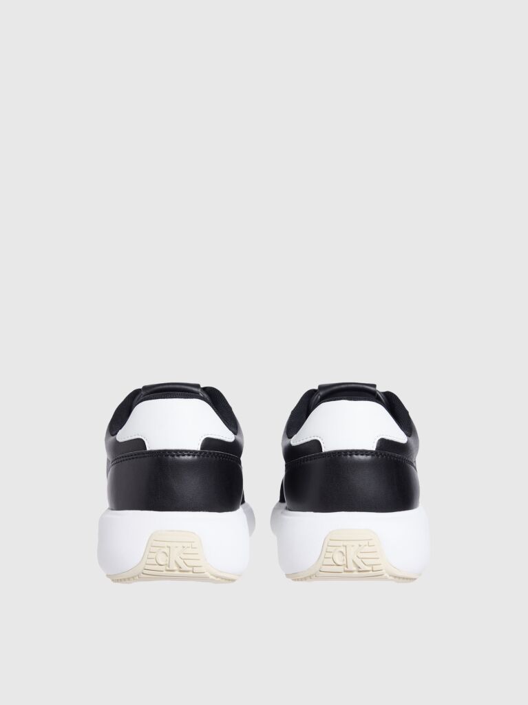Black Leather Runner Trainers  Women