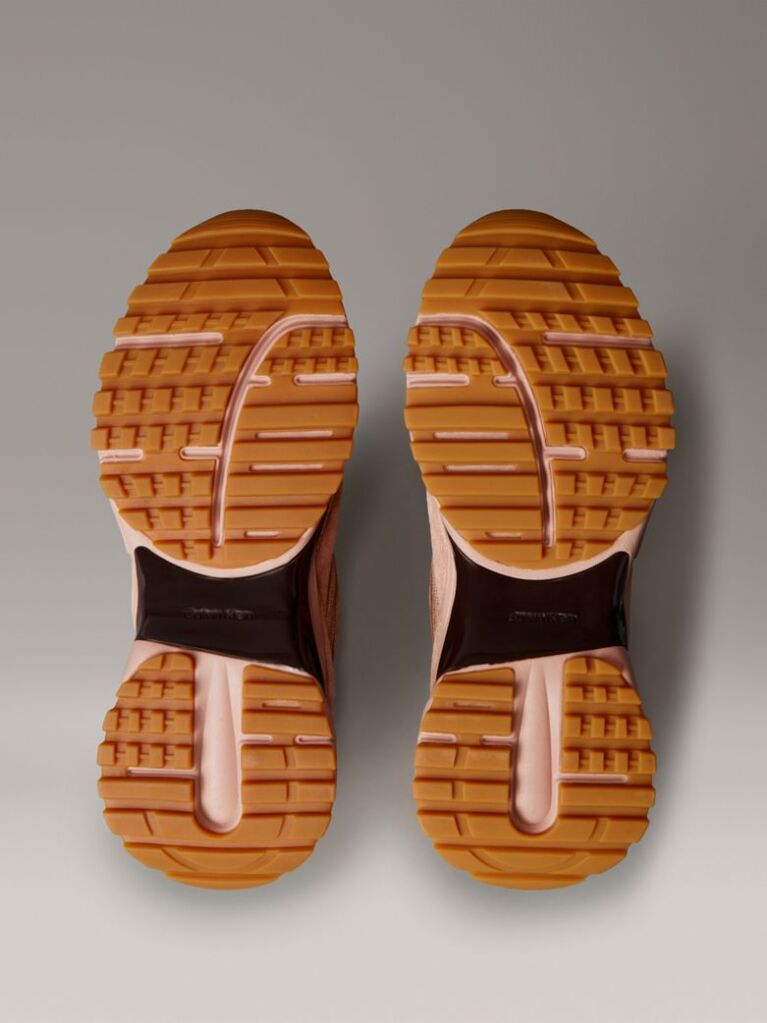 Ροζ Sneakers Από Δέρμα Και Αναπνεύσιμο Δίχτυ  Γυναίκα