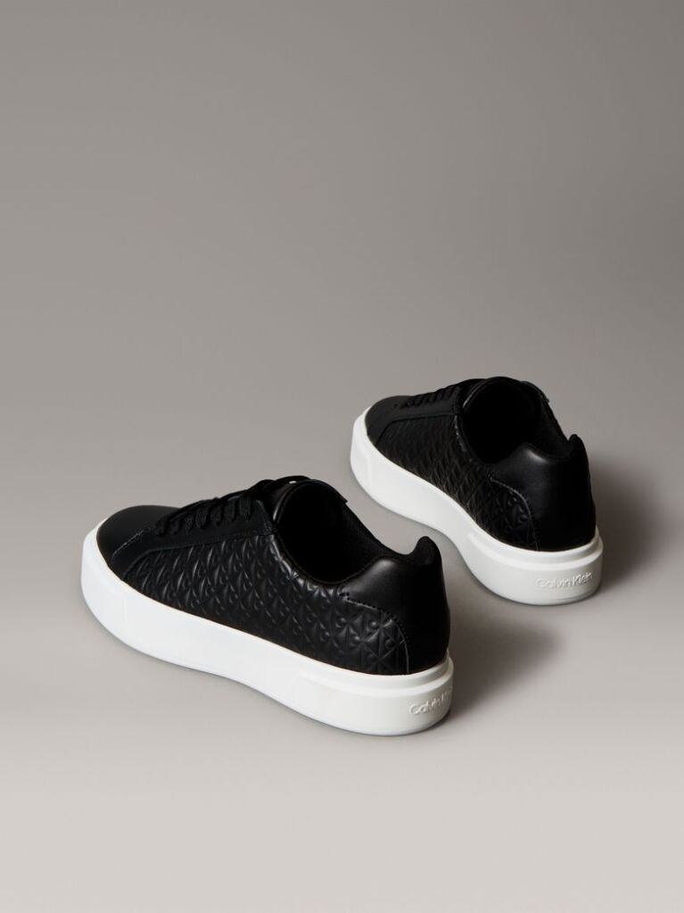 Μαύρο Δερμάτινα Sneakers Με Λογότυπο  Γυναίκα