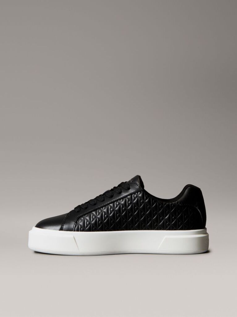 Μαύρο Δερμάτινα Sneakers Με Λογότυπο  Γυναίκα