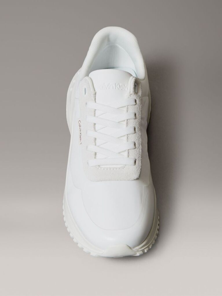 White Mirrored Silver Tab Ultralight Trainers  Women