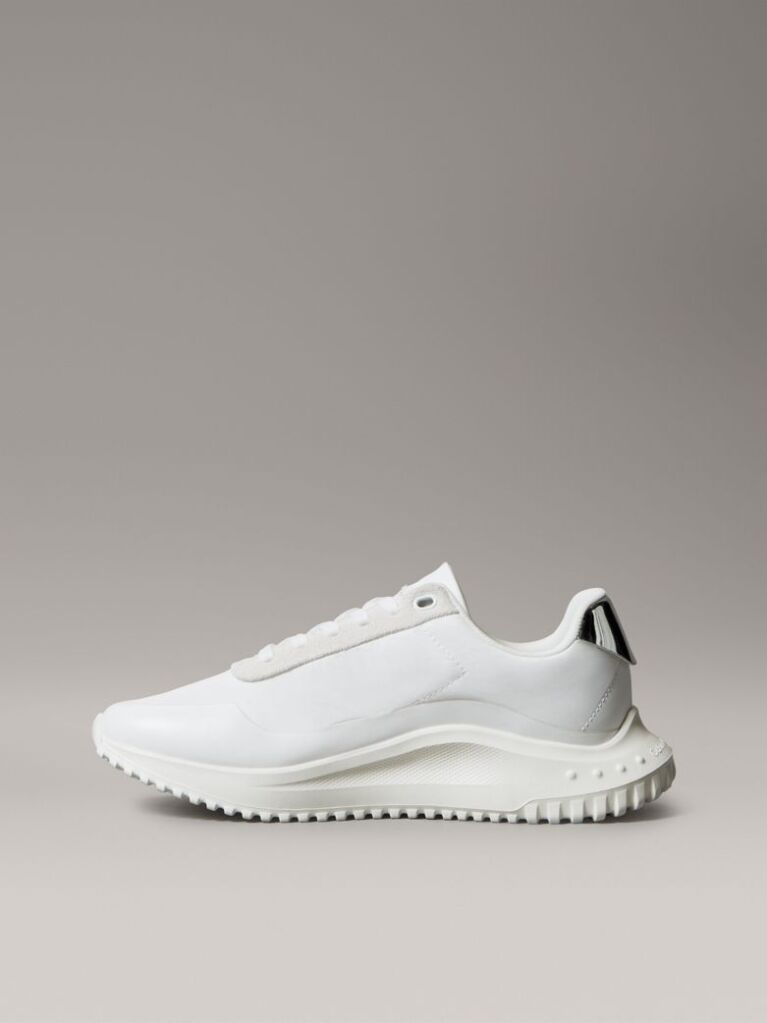 White Mirrored Silver Tab Ultralight Trainers  Women