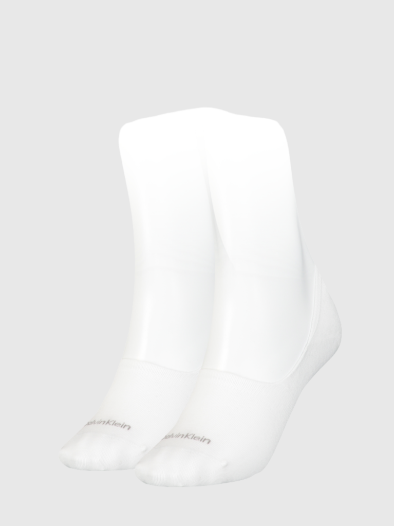White Calvin Klein Mid-Cut Logo Women's Footie 2 pack  Women